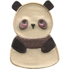 Kawanimals Panda iron-on badge