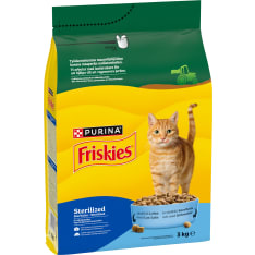 Friskies 3kg Sterilised Cats Salmon and vegetables dry cat food