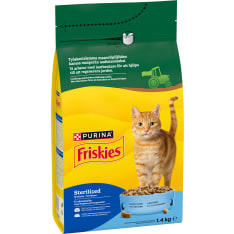 Friskies 1,4kg Sterilised Cat Lohta ja kasviksia kissan kuivaruoka