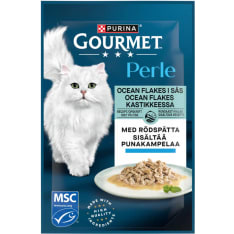 Purina Gourmet Perle Ocean Flakes 85g MSC-certified red gurnard in sauce – wet cat food