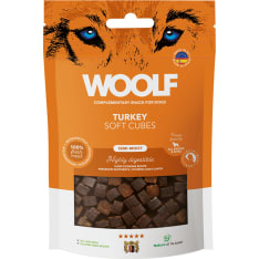 Woolf Soft Cubes 100 g kalkkuna monoproteiini koiran herkku