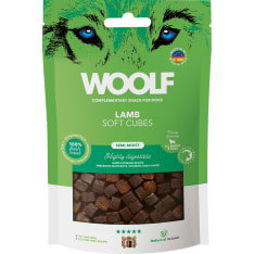 Woolf Soft Cubes 100 g lammas monoproteiini koiran herkku