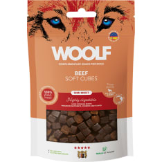 Woolf Soft Cubes 100 g nauta monoproteiini koiran herkku
