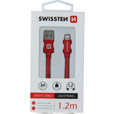 Swissten 1,2m punottu USB - Lightning kaapeli