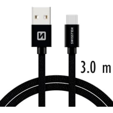 Swissten 3m braided USB - USB-C cable