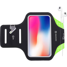 Swissten Running Arm Band 6" black/green case