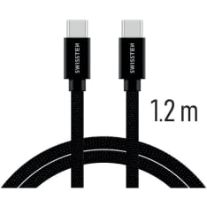 Swissten 2m punottu USB-C - USB-C kaapeli