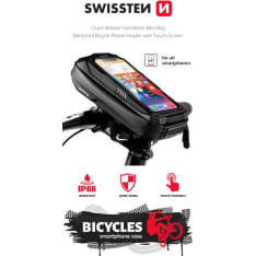Swissten vedenpitävä pyöräteline 5.4-6.7" älypuhelimelle