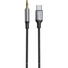 Audio adapter textile USB-C (male) / 3,5mm AUX (male) 1,5 m black