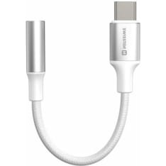 Audio adapter textile USB-C (male) / 3,5mm AUX 0,15m white