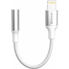 Audio adapter textile lightning (male) / 3,5mm AUX 0,15m white