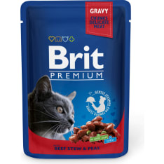 Brit Premium Cat naudanliha-herne kastikkeessa 100 g
