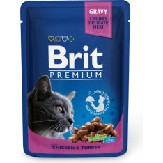 Brit Premium Cat kana-kalkkuna kastikkeessa 100 g