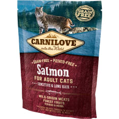 Carnilove Salmon Adult -Sensitive-Long Hair 400 g kissan kuivaruoka