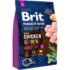 Brit Premium by Nature Adult S pienille aikuisille koirille 3 kg