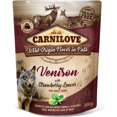Carnilove Dog Paté Venison with Strawberry 300 g Dog Wet Food