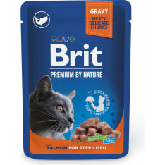 Brit Premium by Nature 100g Lohta kastikkeessa steriloiduille kissoille
