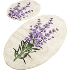 L'essentiel Lavender bath mat set