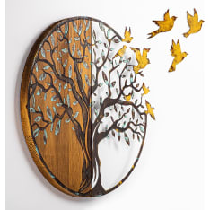Wallxpert Tree And Birds 322-A puinen seinäkoriste