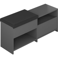 Hanah Home Filux Bench kenkäkaappi antrasiitti