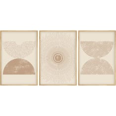 Wallxpert koristeellinen kehystetty mdf-taulusetti 3 kpl