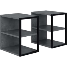 Hanah Home Echo Retro Grey side table set