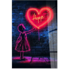 Wallxpert Hhlneon0030 70 x 100 cm glass wall art