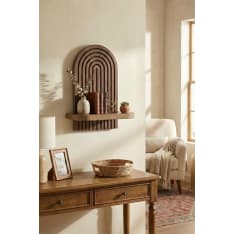 Hanah Home Artmtkwll1D Wenge wall shelf