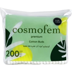 Cosmofem 200 pcs cotton swab refill pack.