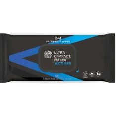 Ultra Compact For Men Active 2in1 Face&Body Wipes 50pcs