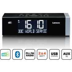 Lenco CR-640BK DAB+ FM clock radio with Bluetooth