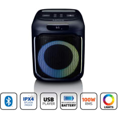 Lenco PA-101BK IPX4 Bluetooth® party speaker with microphone