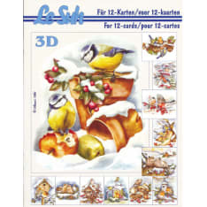 Farnia christmas birds 3D-book A5, pictures to cut out