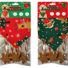 Dogs’ Christmas-themed scarf assortment with chicken treats