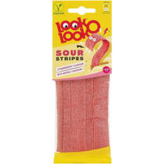 Look-O-Look Sour Stripes Strawberry wine gum candy 90g