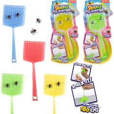Fun sticky fly swatter and flies