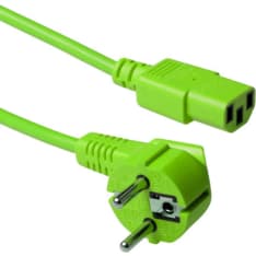 ACT Powercord mains connector cee 7/7 male (angled) - c13 green 5 m