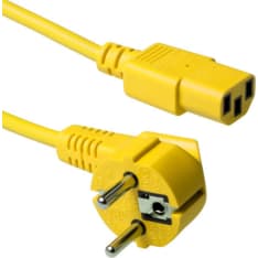 ACT Powercord mains connector cee 7/7 male (angled) - c13 yellow 5 m