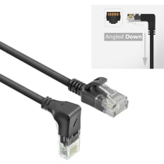 ACT U/UTP CAT6A LSZH patch cable with RJ45 connectors 90° angled down
