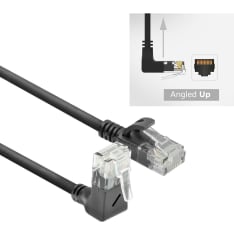 ACT U/UTP CAT6A LSZH patch cable with RJ45 connectors 90° angled up