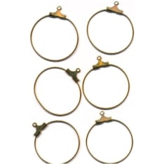 Pearl ring for earring, nickel free 25mm, 6st/pack