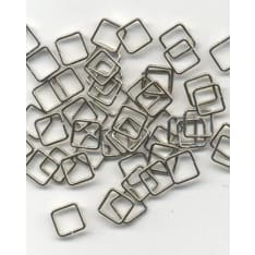Metal ring, square 6x6mm, 50st/pack, nickel free