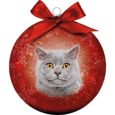 Plenty Huurre Grey Cat Christmas Ball