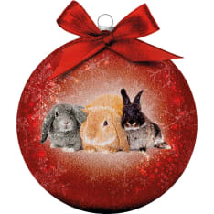 Plenty of frosted bunnies Christmas ball
