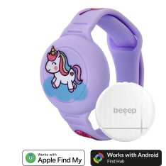Beeep OneTag Apple Find My & Android lasten paikannin silikonirannekkeella