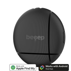 Beeep OneTag Apple Find My & Android Tracker Black & Keychain Black - 1 pack