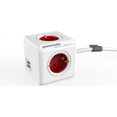 PowerCube Extended virtapistoke jakaja 1,5m johdolla + 2 x USB