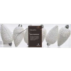 Decoris Pine Cone, set of 6, branch decoration