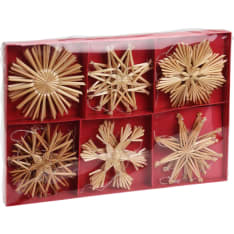 H&S 18pcs straw Christmas tree decoration
