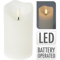 H&S 70x125mm white led candle